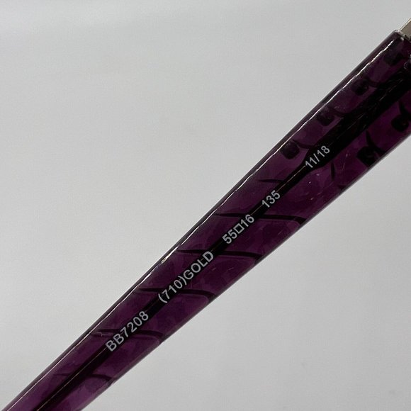 Bebe BB7208 710 Sunglasses Square Cat Eye Metal Gold Purple Berry 55-16-135 $199 main image 9